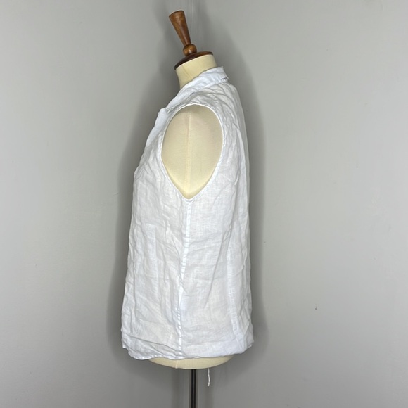 Equipment 100% linen sleeveless button‎ down size M - Picture 3 of 11